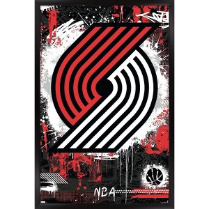 Trends International NBA Portland Trail Blazers - Maximalist Logo 23 Framed Wall Poster Prints - 1 of 4