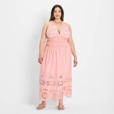 Women's Eyelet Maxi A-Line Dress - Future Collective