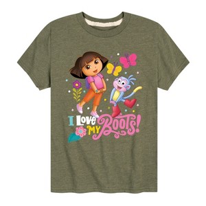 Boys' - Dora the Explorer - I Love My Boots Short Sleeve Graphic T-Shirt - 1 of 3