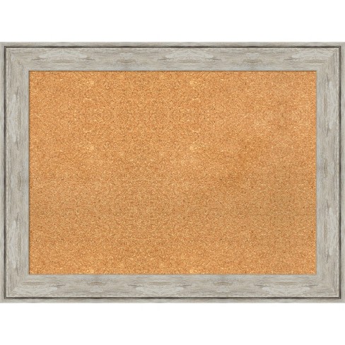 Amanti Art Crackled Metallic Framed Corkboard, Natural Cork : Target