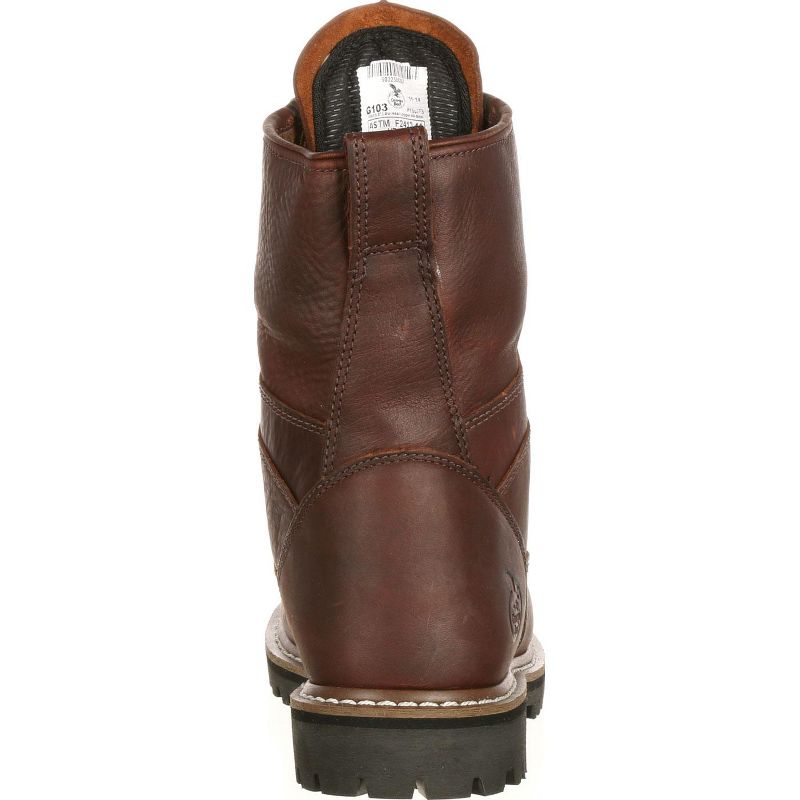 Men's Brown Georgia Boot Steel Toe Waterproof Lace-To-Toe Work Boot Size 8.5, 5 of 9