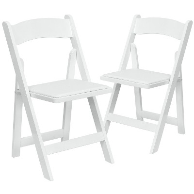 target white folding chair