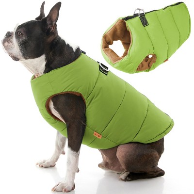 Gooby Padded Vest Dog Jacket Solid Green, Medium