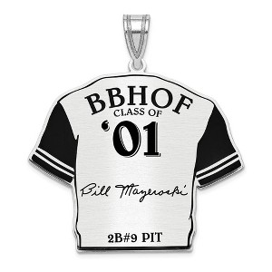 Black Bow Jewelry Sterling Silver Bill Mazeroski Signature Enamel Jersey Pendant - 1 of 4