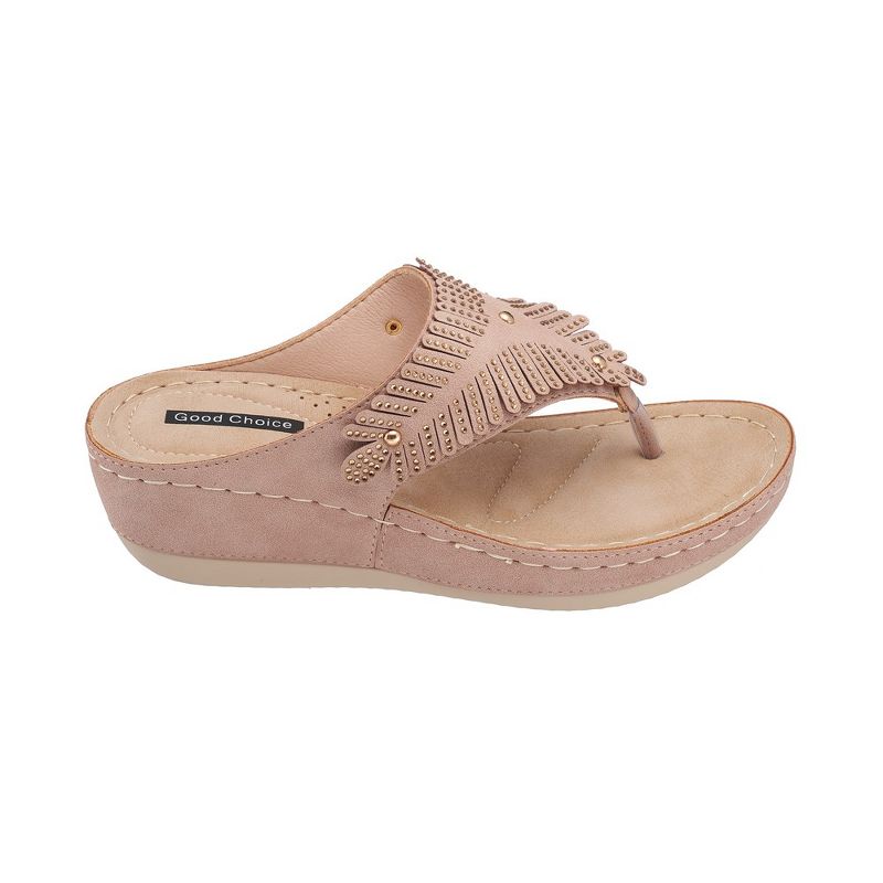 GC Shoes Virginia Embellished Comfort Slide Wedge Sandals, 2 of 6