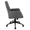 Office Chair Tufted Polyester Upholstery with Adjustable Height and Fixed Arms for Home Office -3irtyhousy - 3 of 4