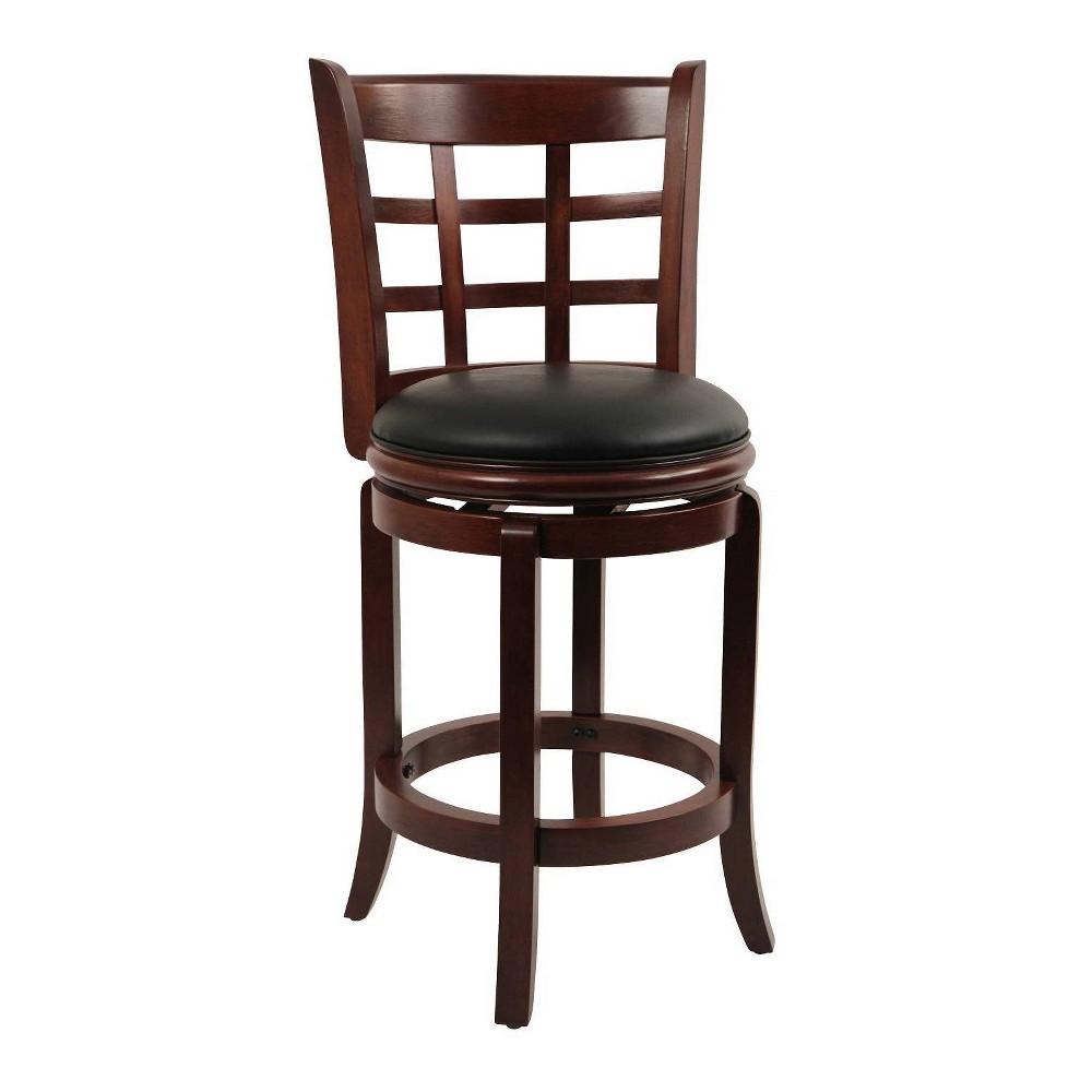 Photos - Chair 24" Kyoto Wood Composite Counter Height Barstool Cherry - Boraam: Swivel,