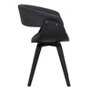 FurniFact,Mid-Century Modern Dining Chair with Black Wood Finish and Charcoal Fabric - 4 of 4