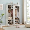 Brown Shoe Storage Cabinet Freestanding Tall Closet Shoe Organizer with Cubbies for 33 Pairs Wooden Shoe Rack for Closet Entryway Living Room - 2 of 4