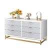 6 Drawer Dresser for Bedroom, Wood Chest of Drawers with Metal Legs - 3 of 4