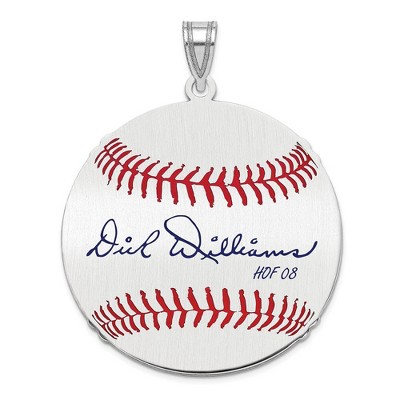Black Bow Jewelry Sterling Silver Dick Williams Signature LG Enamel Baseball Pendant