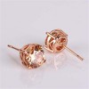 Rose Gold Plated Crystal Stud Earrings, Royal Journey Eternity Design - 3 of 4