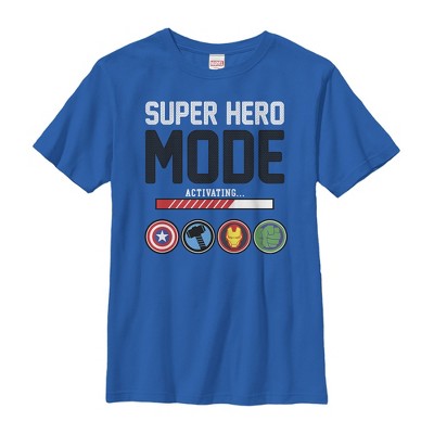 Boy s Marvel Super Hero Mode T Shirt Royal Blue X Large