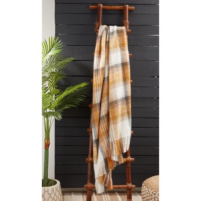 Cozy Wool Machine Washable Check Throw Blanket