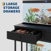 Aquarium Stand 40 Gallon White with Power Outlet, Metal Frame Fish Tank Stand with Storage Drawers, Double Turtle Reptile Terrariums Tank Stands - 3 of 4