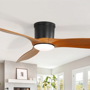 52 Inch Smart Ceiling Fans with Lights and Remote & APP Control Modern High CFM Flush Mount Ceiling Fan with ABS Blades for Bedroom Living Room - 1 of 4