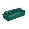 89" Velvet Sofa with Spring-Wrapped Cushions, 4 Throw Pillows & Metal Feet - 4 of 4