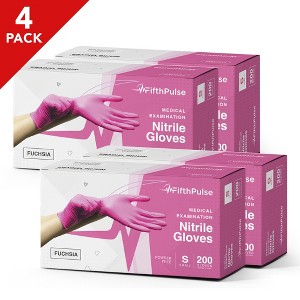 FifthPulse Bulk Fuchsia Nitrile Exam Gloves, Perfect for Cleaning, Cooking & Medical Uses - 1 of 4