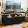 TV Stand Dresser with Storage, TV Console for Living Room, 3-Drawer Entertainment Center with Open Shelf, Fabric Drawer TV Cabinet - 3 of 4