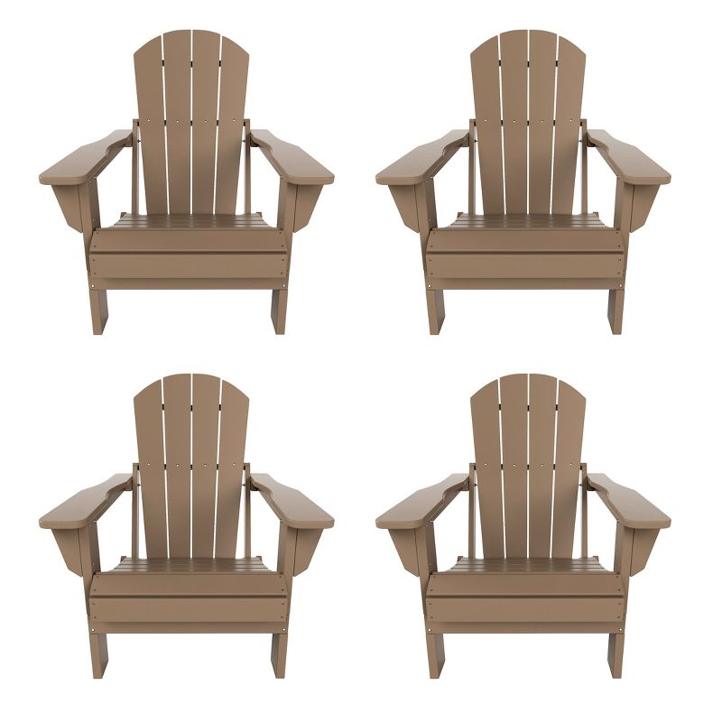 WestinTrends Malibu HDPE Outdoor Patio Folding Poly Adirondack Chair (Set of 4), 1 of 12
