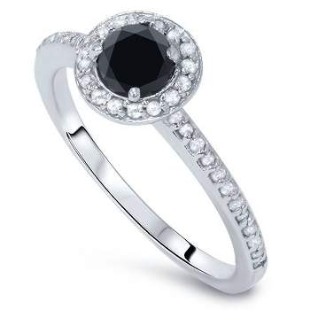 Pompeii3 5/8ct Black & White Diamond Ring 14K White Gold