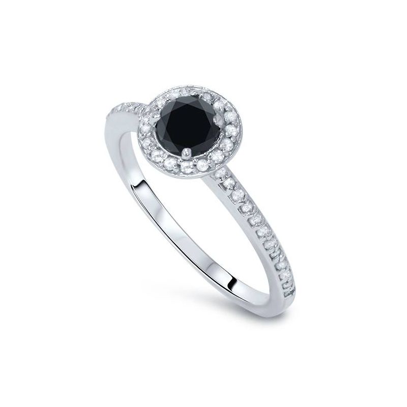 Pompeii3 5/8ct Black & White Diamond Ring 14K White Gold, 1 of 5