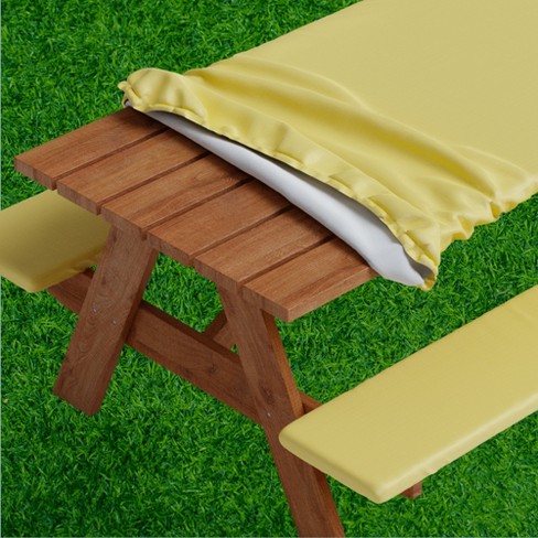 Tablecover With Bench Covers -Fitted With Elastic Vinyl With Flannel Back  Design by SORFEY - image 1 of 4