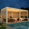 Erommy 10'x20' Aluminum Louvered Pergola with 6-Panel Pull-Down Privacy Screen - 2 of 3