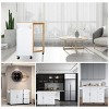 ELJGET Kitchen Island with Storage Rolling Kitchen Cart Storage Cart with Drop Leaf Countertop, Storage Cabinet and 3 Drawers for Dinning Room - 3 of 4