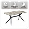 LeisureMod Elega Modern Dining Table Rectangular Tabletop and Durable Black Stainless Steel Base for Kitchen and Dining Room - 4 of 4