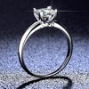 Elegant 925 Sterling Silver Ring Band for Women Princess Cut Four-Prong Cubic Zirconia Ring for Engagements and Weddings - 3 of 4