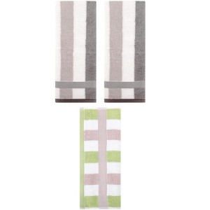 REGALWOVEN 3 Pack Striped Cotton Bathroom Decorative Hand Towels 13" x 29" - 1 of 4