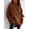Imily Bela Womens Turtleneck Oversized Sweater Batwing Chunky Pullover Sweater Casual Fall Loose Knit Jumper Top - 4 of 4