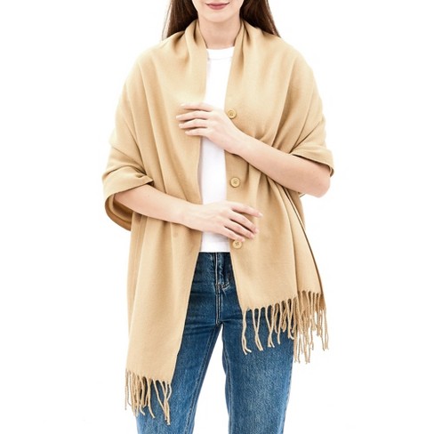 Alpine Swiss Womens Shawl Evening Wrap Pashmina Large Scarf Fringe Cape  Beige : Target