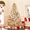 LuxenHome 7.2Ft Flocked Christmas Tree with Metal Stand, Full Spruce Artificial Prelit Christmas Tree with 350 LED Lights Off-White - 2 of 4