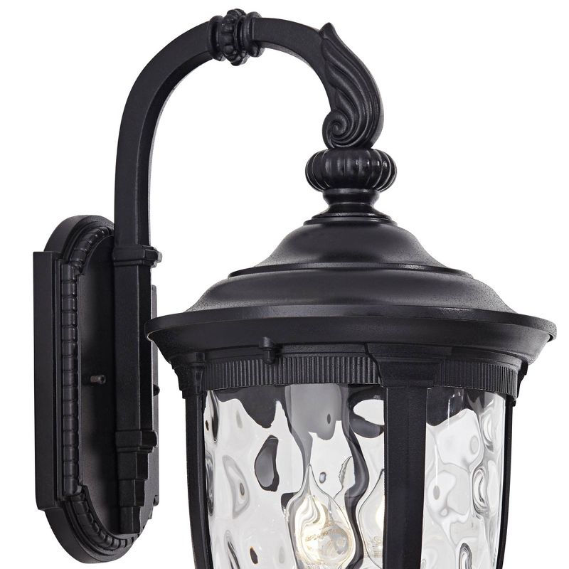 John Timberland Bellagio Vintage Rustic Outdoor Wall Light Fixture Textured Black Downbridge 20 1/2" Clear Hammered Glass for Post Exterior Barn Deck, 3 of 8