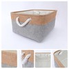 Unique Bargains Fabric Collapsible Storage Organizer Basket with Handles - 2 of 4