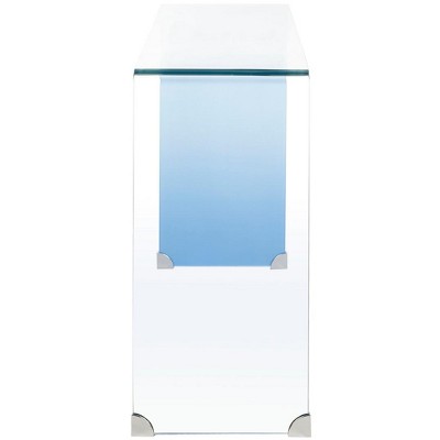 Crysta Ombre Clear and Blue Glass Hallway Table