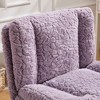 ORRD Violet Faux Fur Office & Vanity Chair with Wide Seat & Swivel Metal Base - 3 of 4