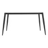 Vynxaria 55.12" Modern Artificial Stone Black Straight Edge Black Metal Leg Dining Table-Can Accommodate 6 People(Dining Table Only) - 3 of 4