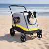 Large Heavy Duty Dog Stroller Folding Pet Stroller 4-Wheel Pet Travel Carrier Double Door Pet Trolley Skylight Cart with Rainproof Cover - 2 of 4