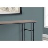 Contemporary Brown Taupe Laminate Console Table with Black Metal Base for Entryway, Living Room & Bedroom - 2 of 4