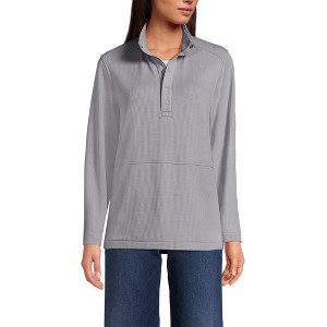Lands' End Unisex Grid Tech Snapneck Pullover Shirt - 1 of 4