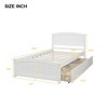 Twin size white platform bed with two drawers modern design extra storage space - 2 of 4