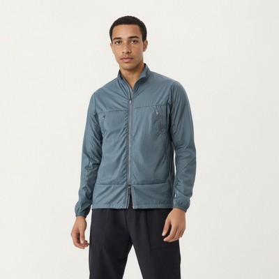 Anna-Kaci Active Men's Lightweight Zip-Up Windbreaker Jacket with High Collar and Elastic Cuffs - Small, Blue — фото 2