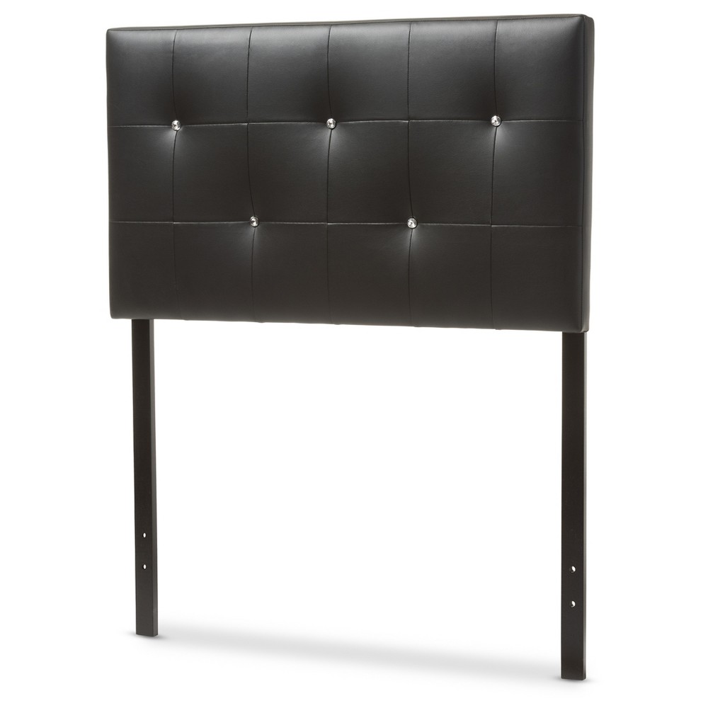 Photos - Bed Frame Twin Kirchem Modern And Contemporary Faux Leather Upholstered Headboard Bl