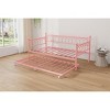 Twin Daybed with Trundle, Multifunctional Convertible Couch Bed with Built-In LED Lights，Metal Day Beds Twin Size, Sofa Bed for Living Room - 4 of 4