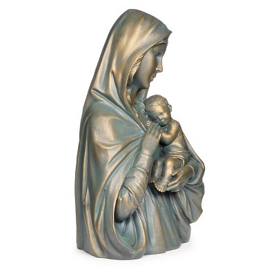 Bronze Madonna and Child 16" Resin Garden Statue