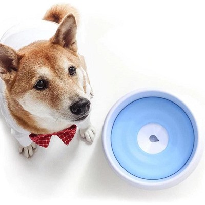 Blue and White Anti-Spill Floating Pet Water and Food Bowl