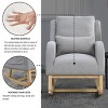 PAGED 27.5" Rocking Chair Modern High Backrest Accent Chair Reading Chair with One Lumbar Pillow, Two Side Pockets for Living Room - 4 of 4